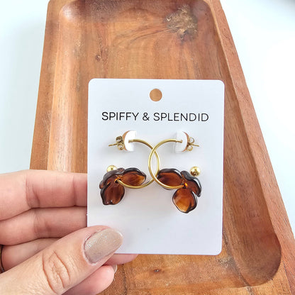 Magnolia Hoops - Amber