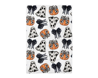 Ghost Coquette Halloween Fall Collage Kitchen Towel Waffle