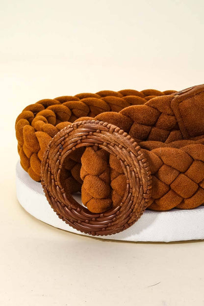 Braided Circle Buckle Belt