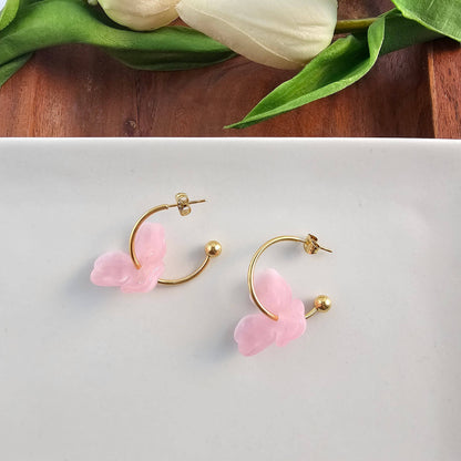 Magnolia Hoops - Pink // Jewelry, Earrings