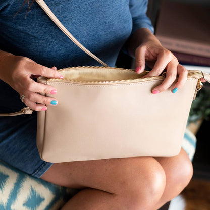 Tan Hadley Purse with Accent Crossbody Strap