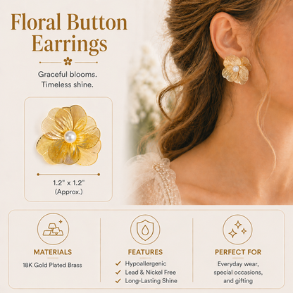 Golden Bloom Stud Earrings
