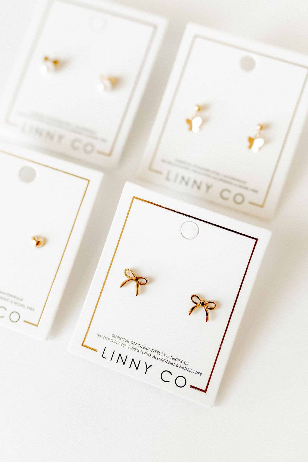 Screwback Stud Earrings - Sadie - Gold