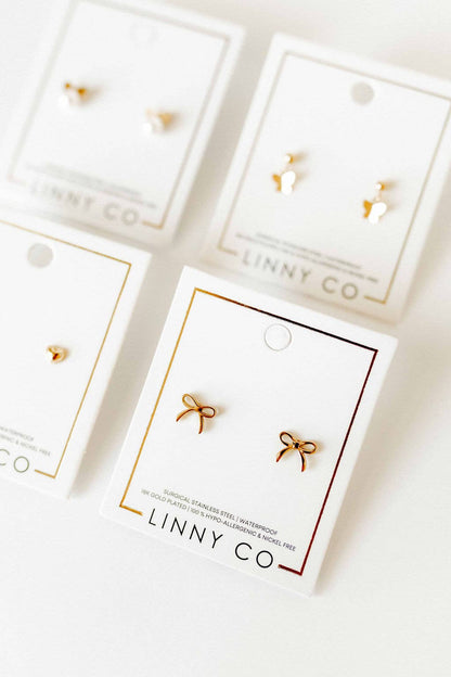 Screwback Stud Earrings - Sadie - Gold