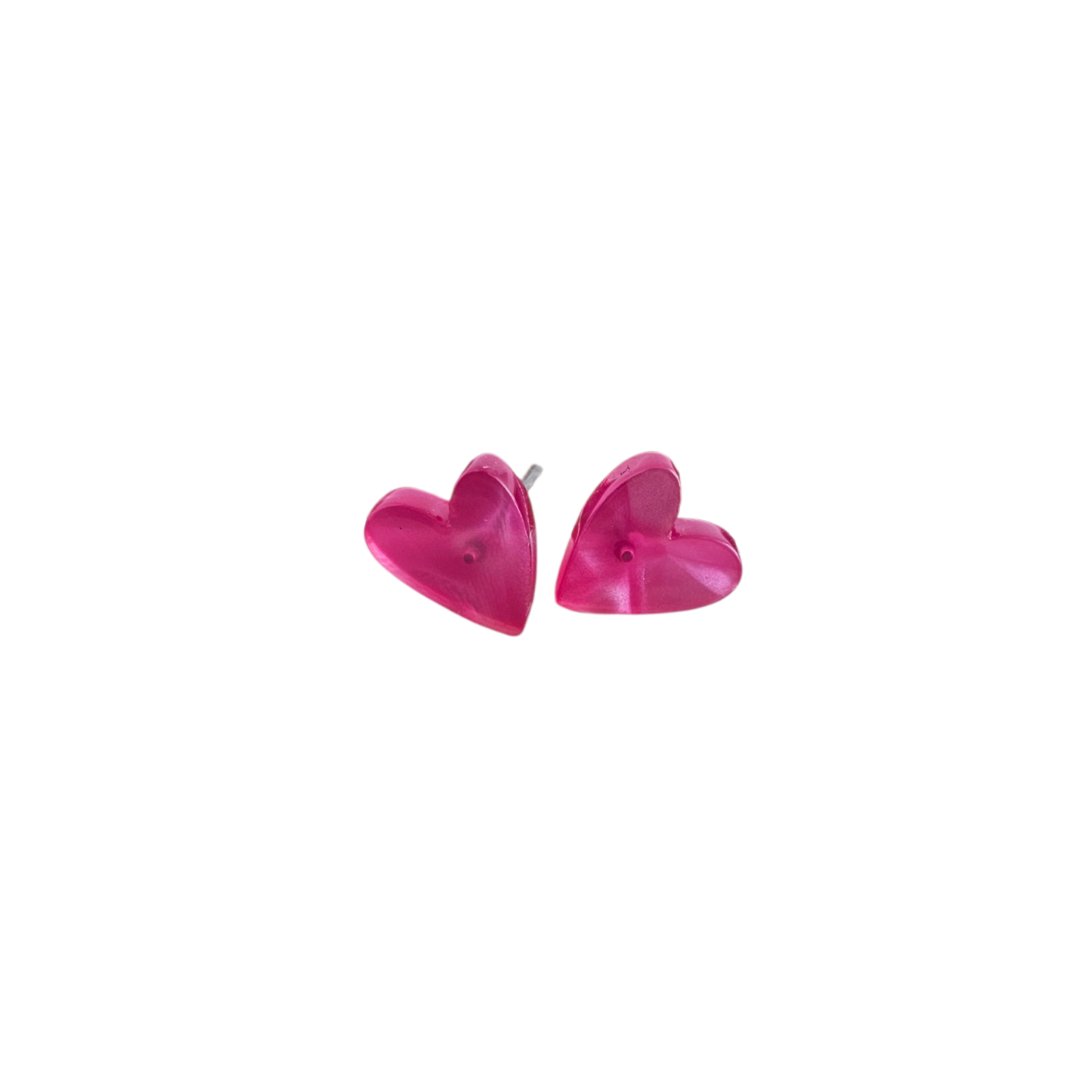 Hand Drawn Heart Studs - Hot Pink // Valentine's Earrings, Jewelry