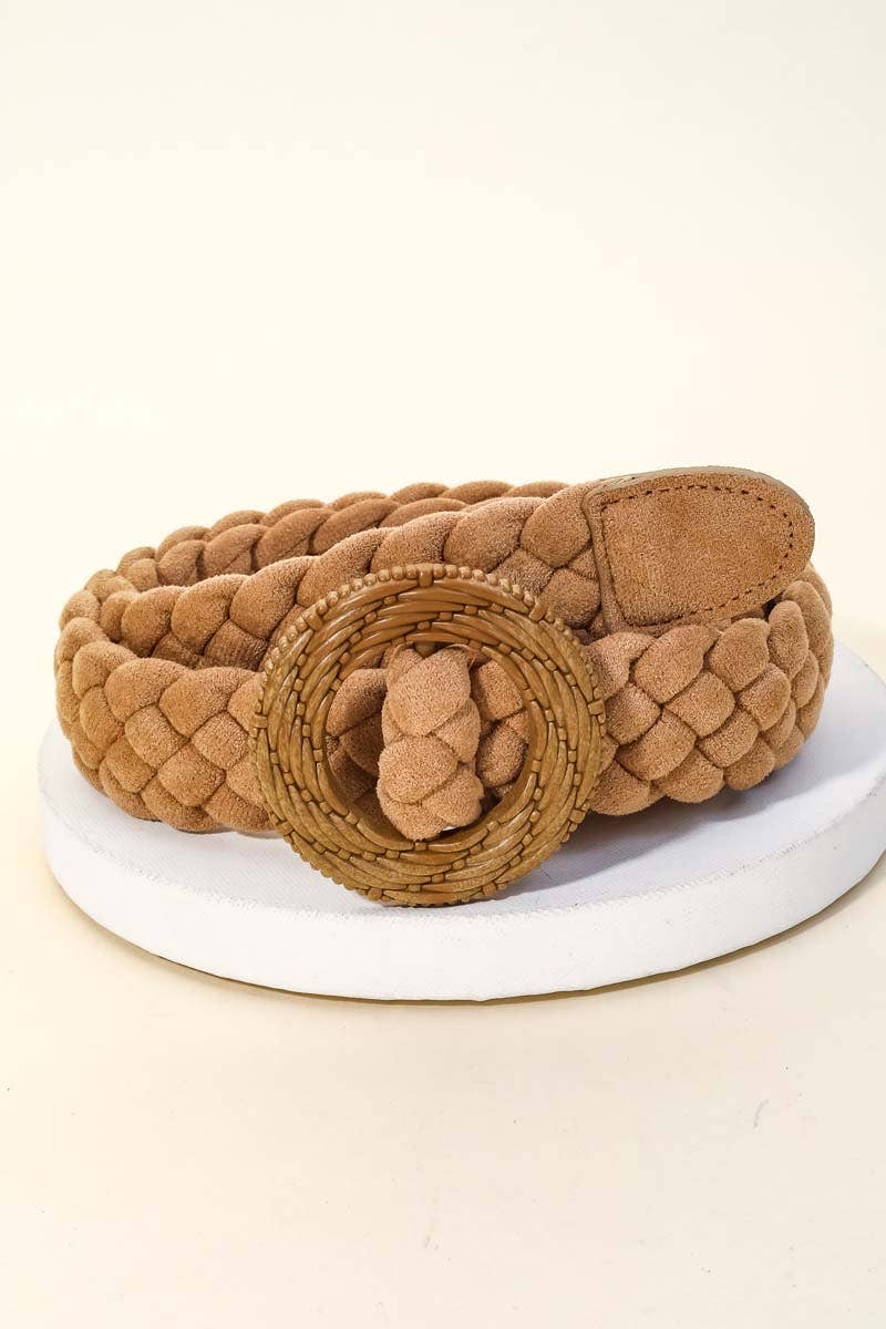 Braided Circle Buckle Belt