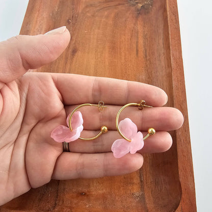 Magnolia Hoops - Pink // Jewelry, Earrings