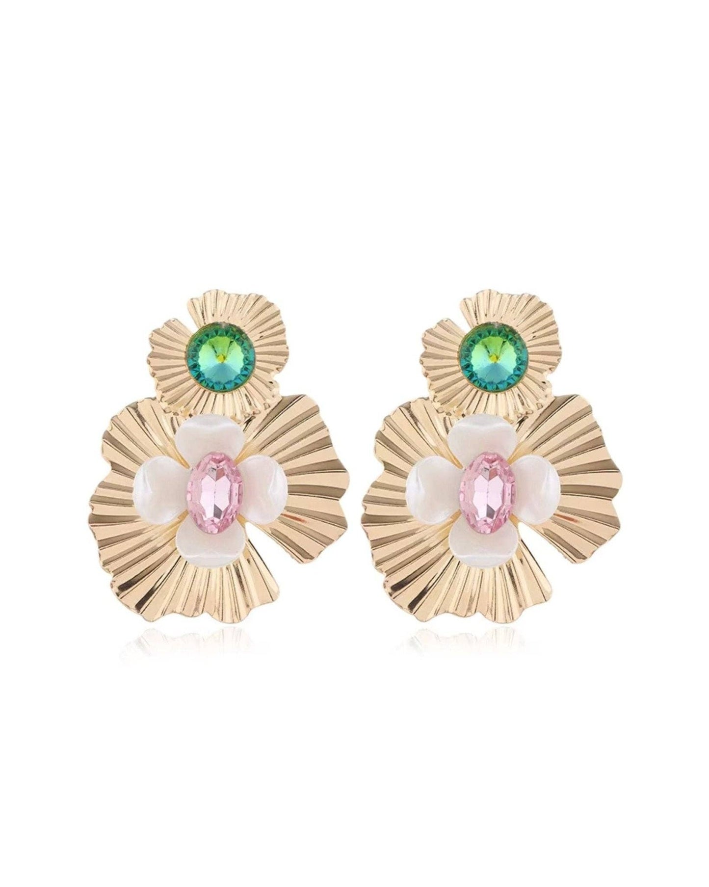 Zara Statement Earrings - Pink Gold