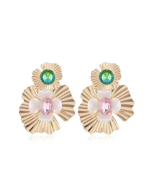 Zara Statement Earrings - Pink Gold
