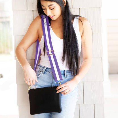 Purple Stripe Crossbody Strap