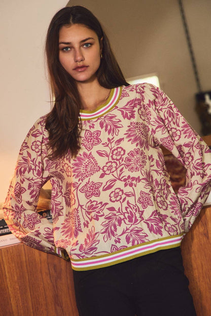 Floral Print Knit Top