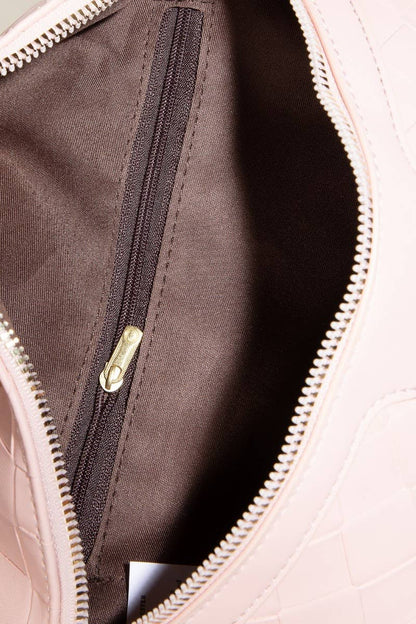 Basket Weave Leather Fanny Pack Bag