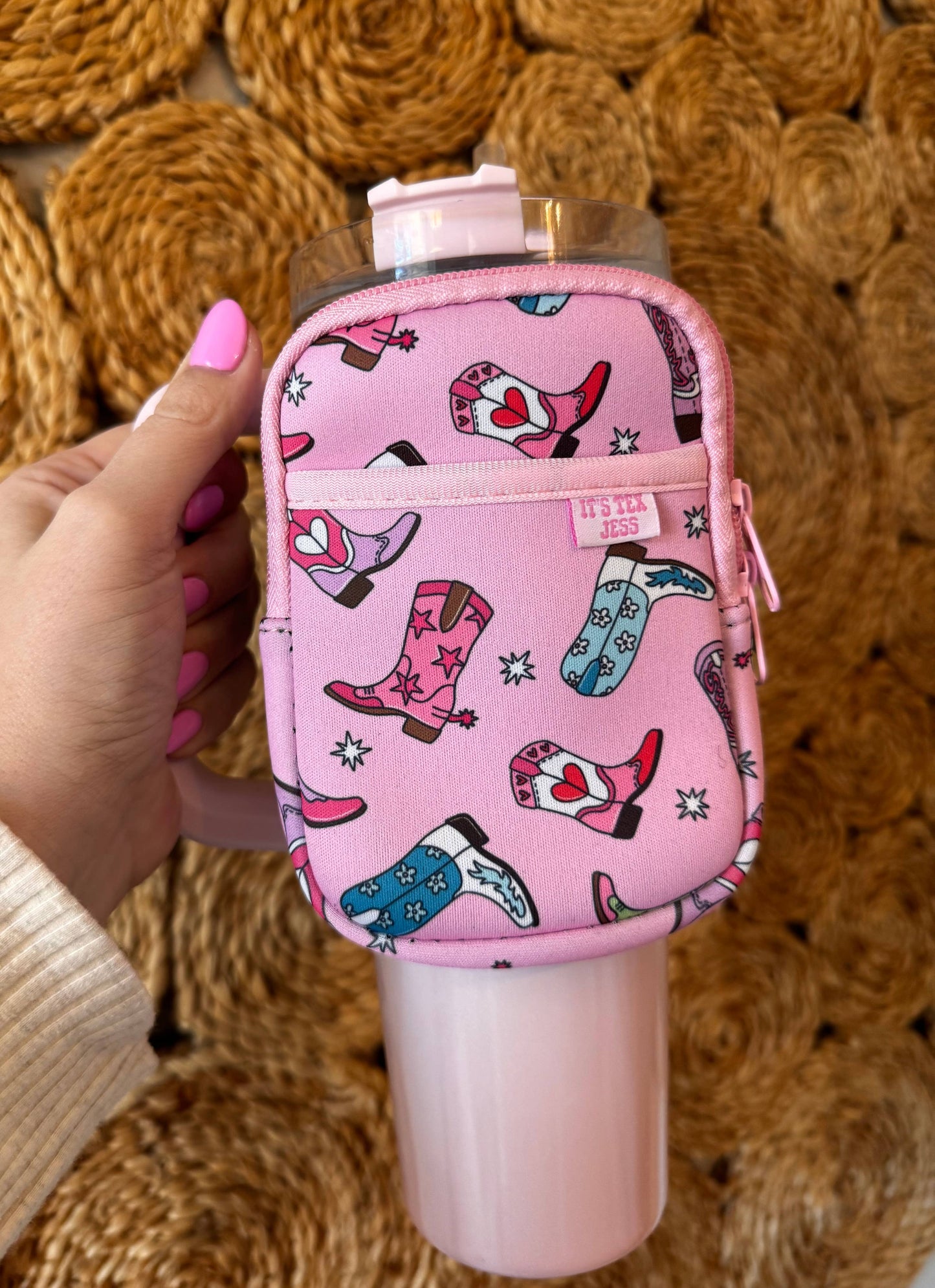 Water Bottle Pouch -Cowgirl Boots