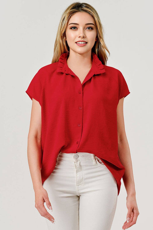 Lila Button Down Short Sleeve