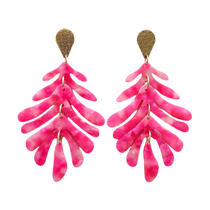 Palm Earrings - Hot Pink