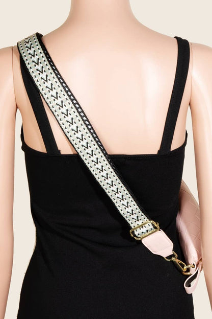 Basket Weave Leather Fanny Pack Bag