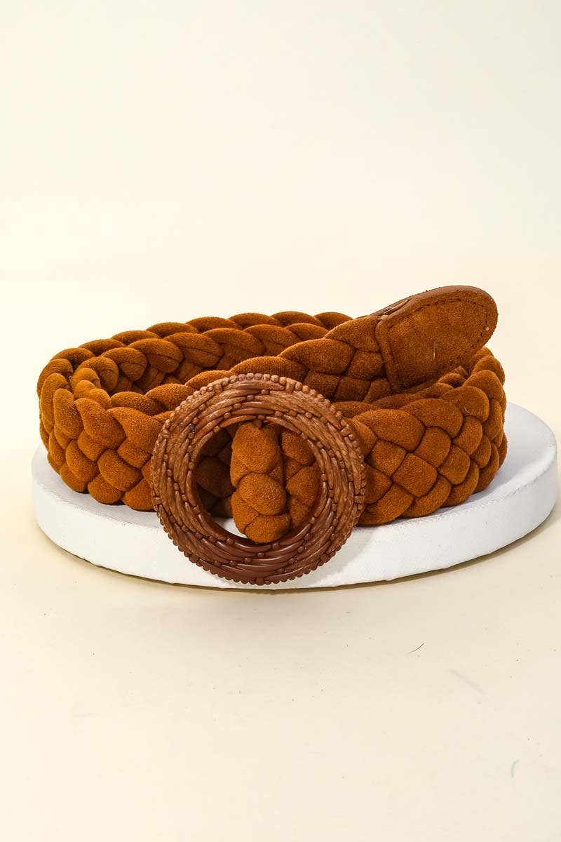 Braided Circle Buckle Belt
