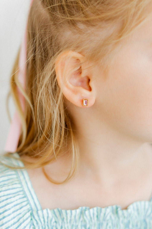 Screwback Stud Earrings - Madison Pink