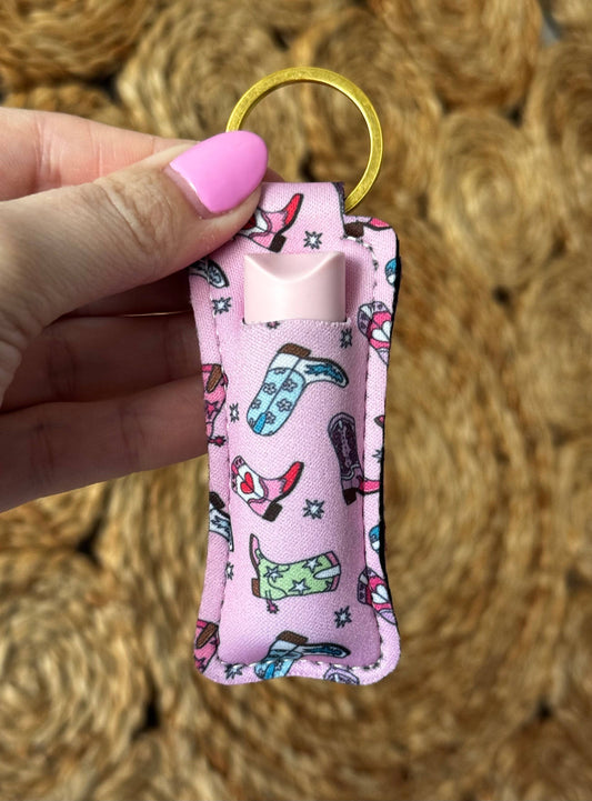 Lip Balm Keychain  - Cowgirl Boots