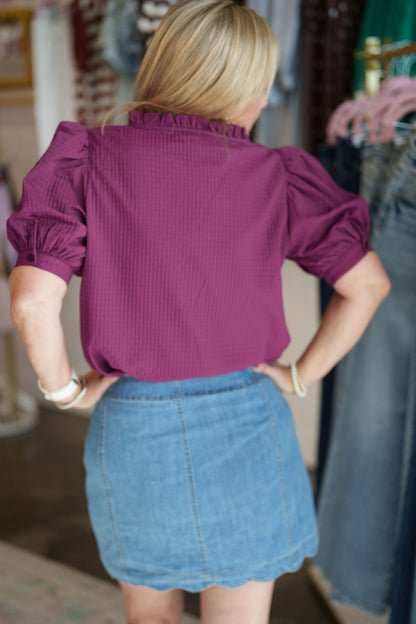 Plum V-Neck Top