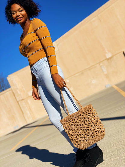 Hand Made Muted Floral Tote