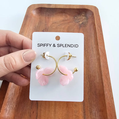 Magnolia Hoops - Pink // Jewelry, Earrings