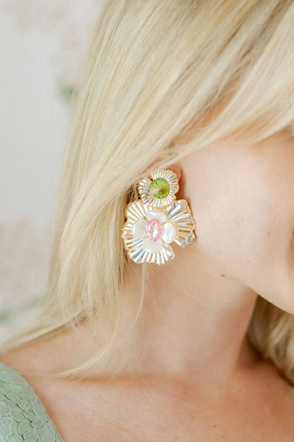 Zara Statement Earrings - Pink Gold