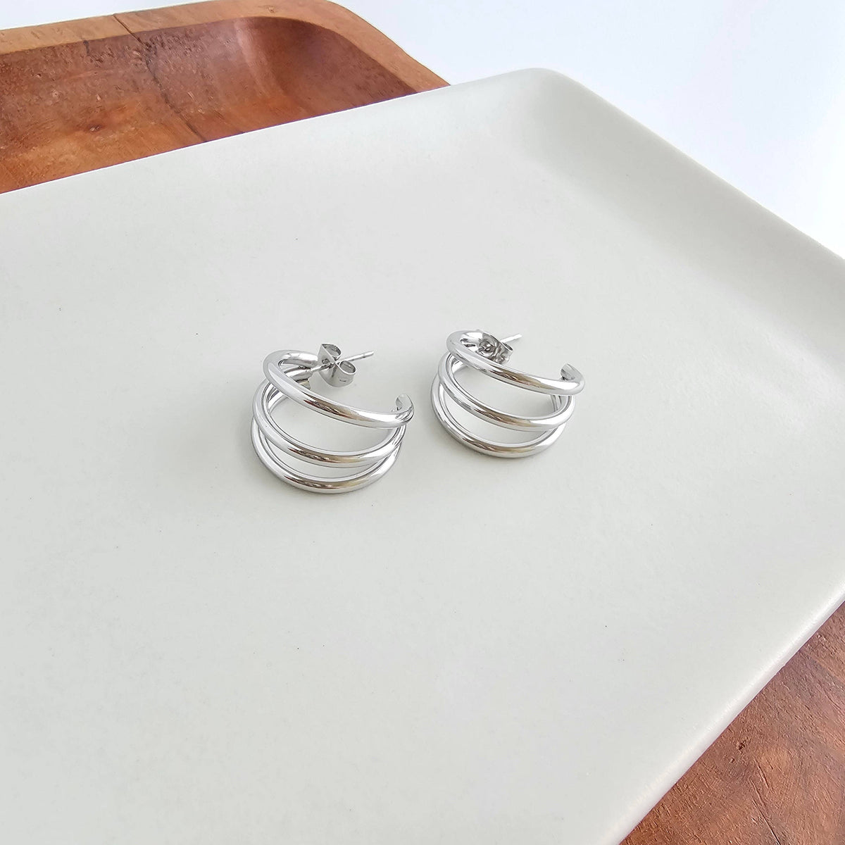 Luxe Treya Hoops - Silver