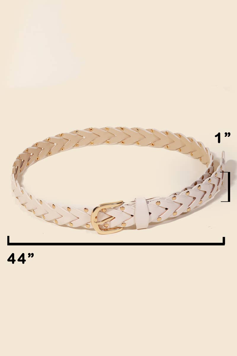 Braided Design Fashion Vegan Leather Belt