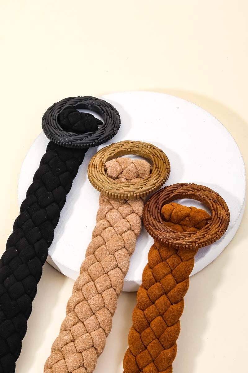 Braided Circle Buckle Belt