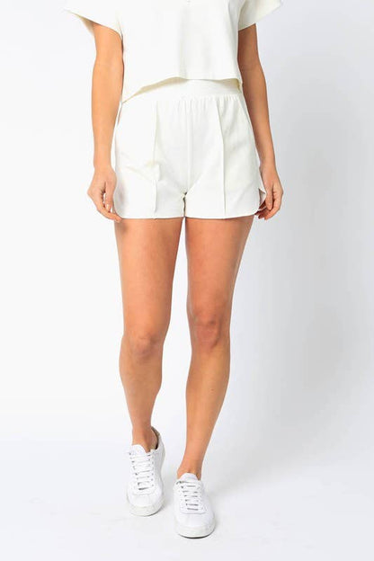 Track Mini Shorts-White