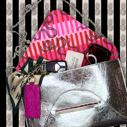 Society Clutch-Silver