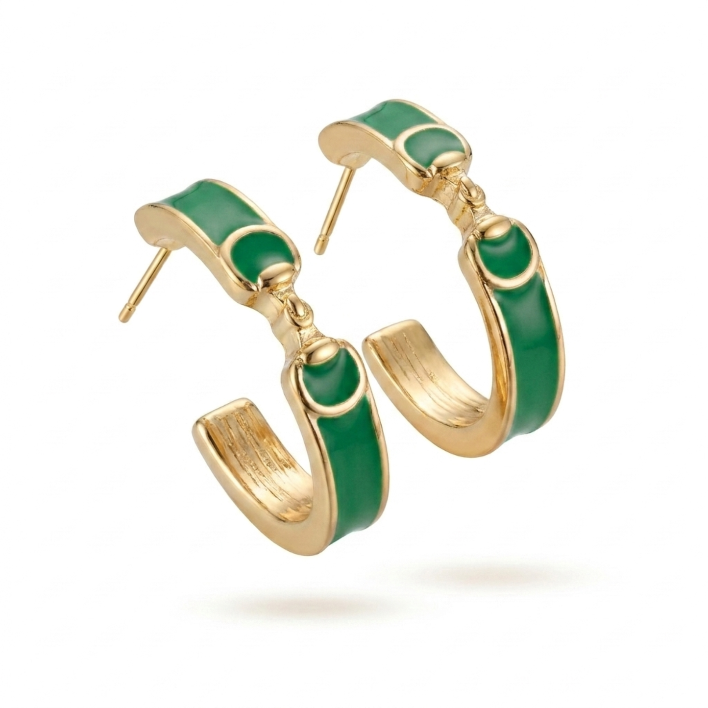 Derby Hoop Earrings-Green