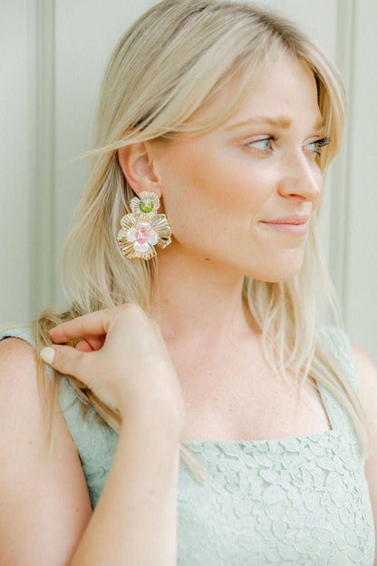 Zara Statement Earrings - Pink Gold