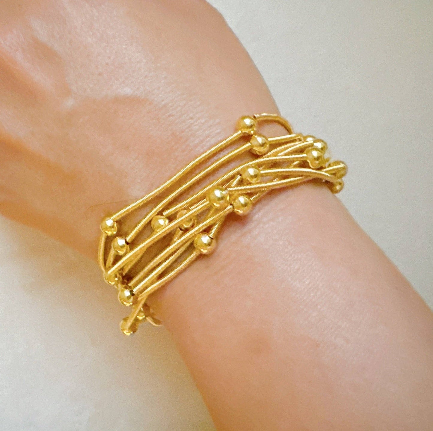 Gold stackable bracelets