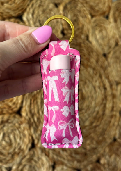 Lip Balm Keychain - Pink Bows