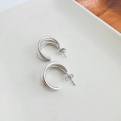 Luxe Treya Hoops - Silver