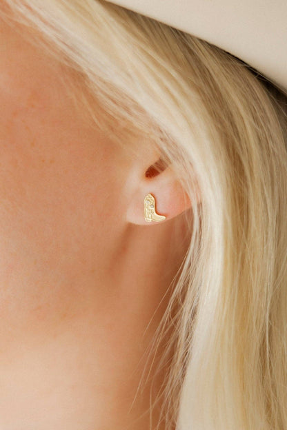Screwback Stud Earrings - Daisy Cowgirl Boot