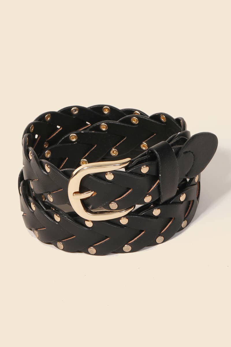 Braided Design Fashion Vegan Leather Belt