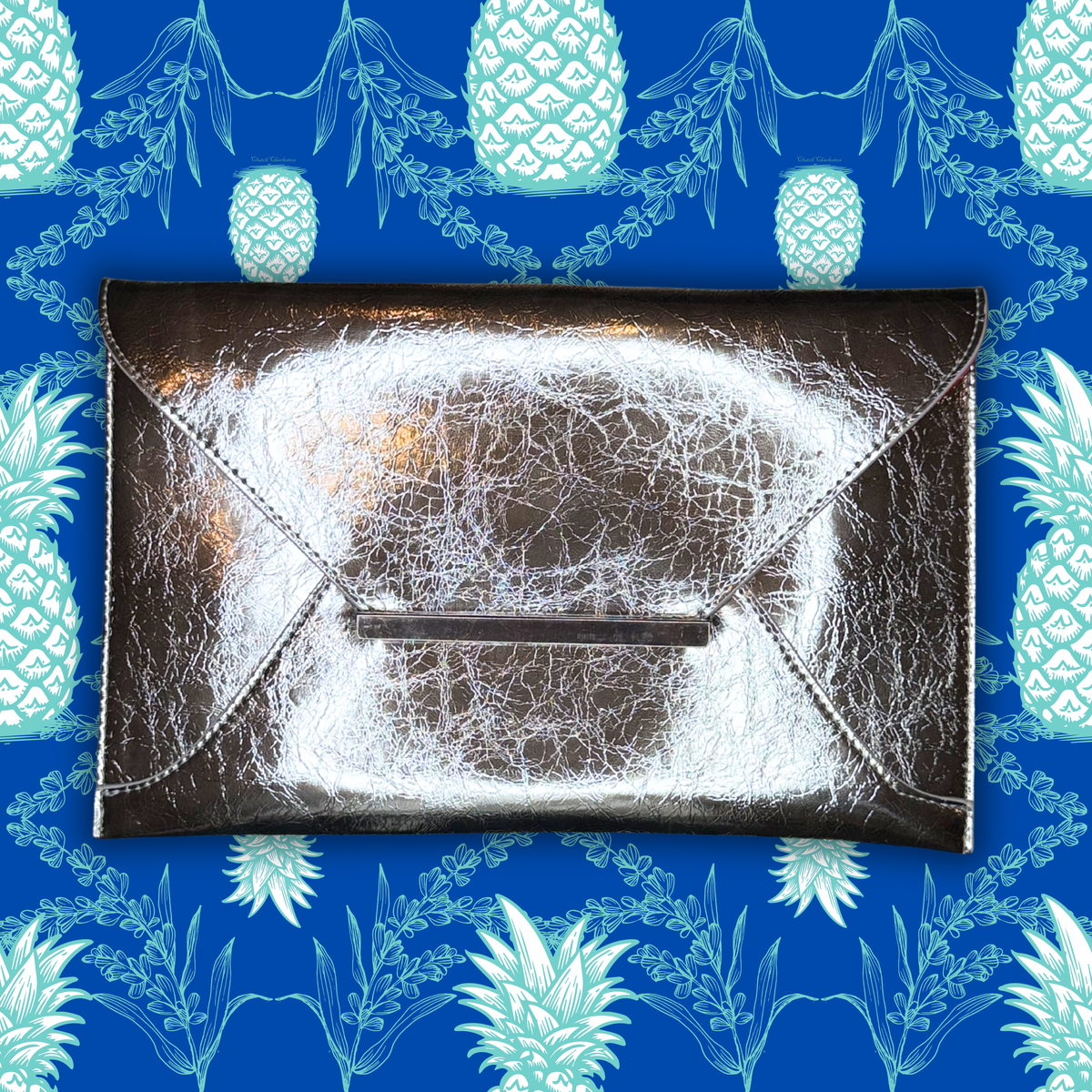 Society Clutch-Silver