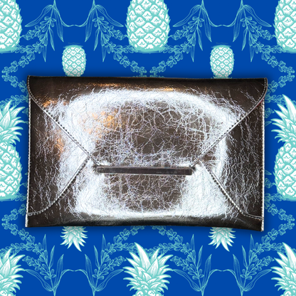Society Clutch-Silver