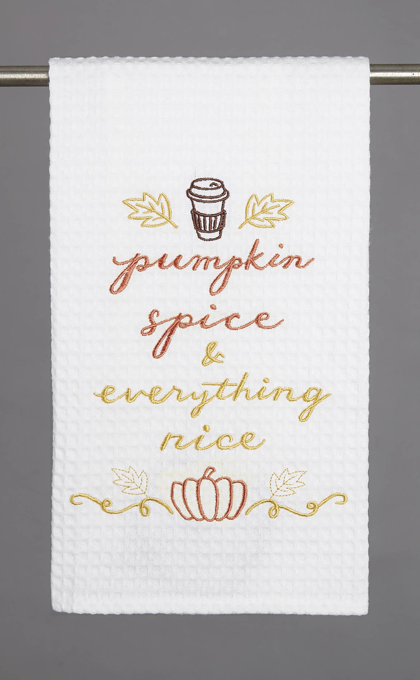 Pumpkin Spice Everything Nice Waffle Weave Kitchen Towel