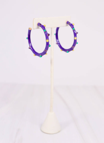 Clearview Dotted Hoop Earring PURPLE