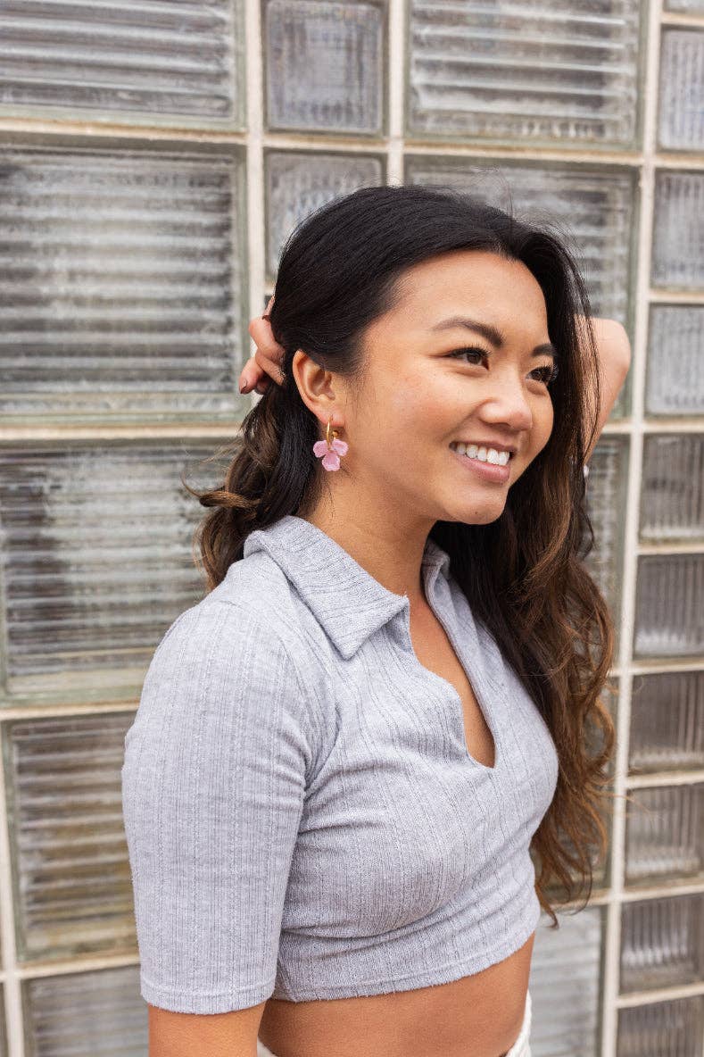 Magnolia Hoops - Pink // Jewelry, Earrings