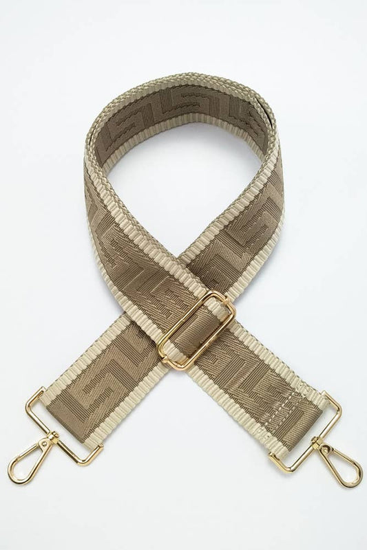 Geometric Pattern Bag Strap - Cumin