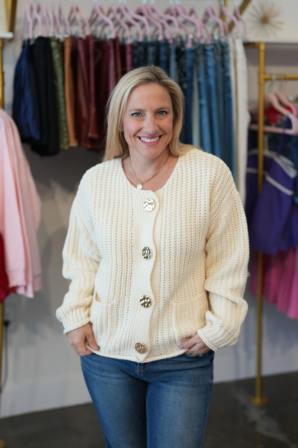 All Of It Cardigan-Cream