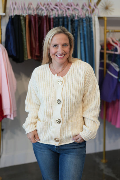 All Of It Cardigan-Cream