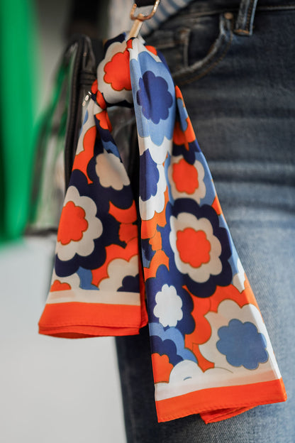 Floral Illustrated Layered Bandana Summer Scarf