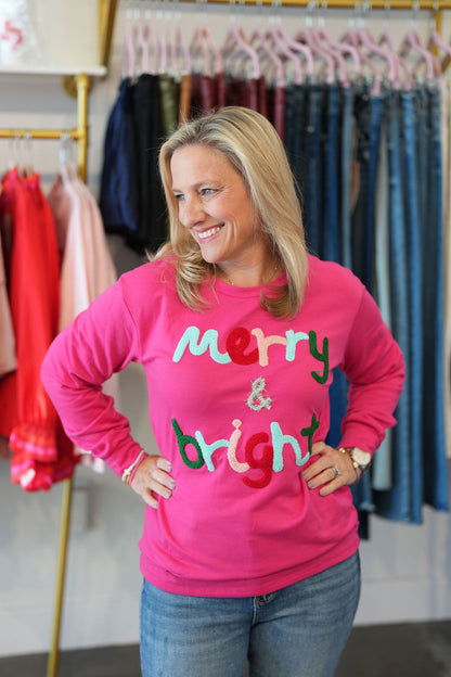Merry & Bright Hot Pink Sweater