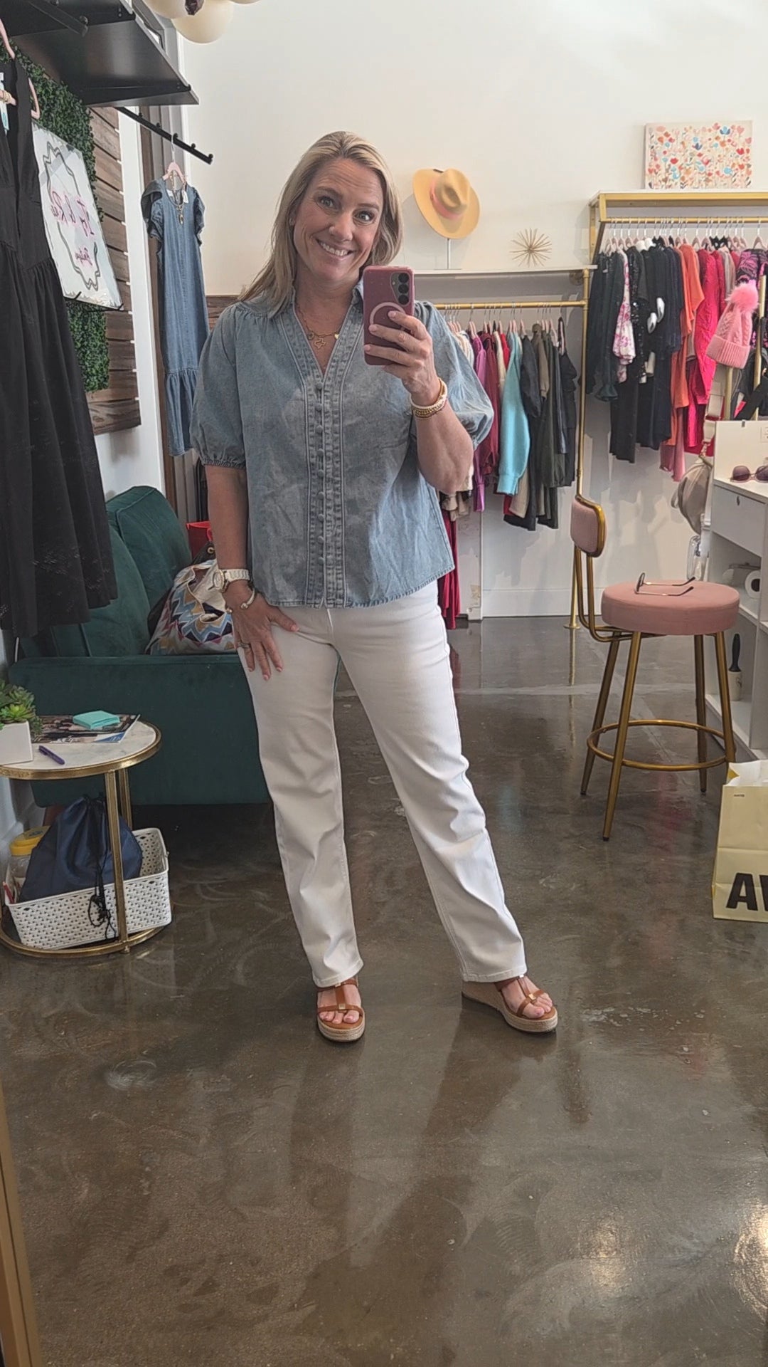 Straight Leg White Jeans